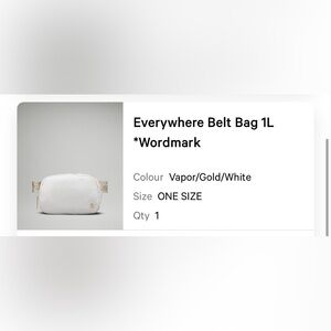 NWT Everywhere Belt Bag LU9BHGS VPOR/GOLD/WHT
